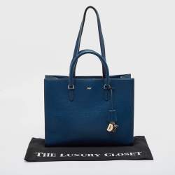 DKNY Blue Leather Perri Box Tote