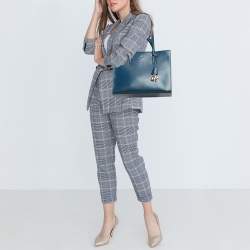 DKNY Blue Leather Perri Box Tote