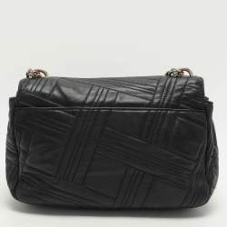 Dkny Black Leather Allen Flap Shoulder Bag