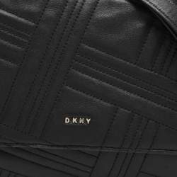 Dkny Black Leather Allen Flap Shoulder Bag