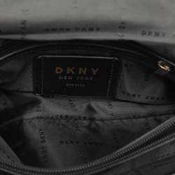 Dkny Black Leather Allen Flap Shoulder Bag