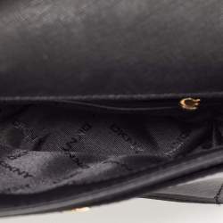DKNY Black Saffiano Leather Flap Chain Shoulder Bag