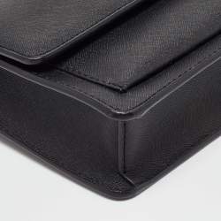 DKNY Black Saffiano Leather Flap Chain Shoulder Bag
