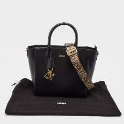 DKNY Black Leather Valery Satchel