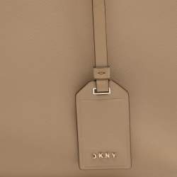 DKNY Beige Leather Bryant Park Chain Tote