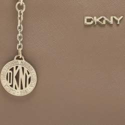 Pre Owned Dkny Taupe Leather Crossbody Bag