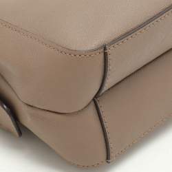 Pre Owned Dkny Taupe Leather Crossbody Bag