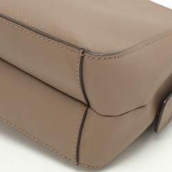 Pre Owned Dkny Taupe Leather Crossbody Bag