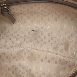 Pre Owned Dkny Taupe Leather Crossbody Bag