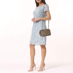 Pre Owned Dkny Taupe Leather Crossbody Bag