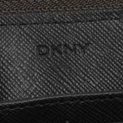 Dkny Brown Lizard Embossed Leather Chain Clutch