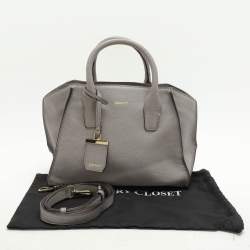 Dkny Grey Leather Satchel