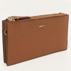 Pre Owned Dkny Brown Leather Crossbody Bag