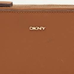 Pre Owned Dkny Brown Leather Crossbody Bag