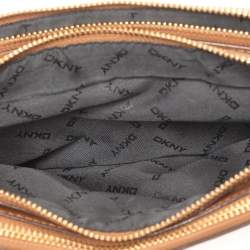 Pre Owned Dkny Brown Leather Crossbody Bag