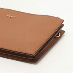 Pre Owned Dkny Brown Leather Crossbody Bag