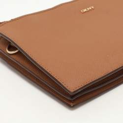Pre Owned Dkny Brown Leather Crossbody Bag