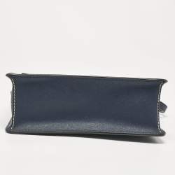 Pre Owned DKNY Navy Blue Saffiano Leather Envelope Flap Shoulder Bag