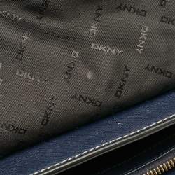 Pre Owned DKNY Navy Blue Saffiano Leather Envelope Flap Shoulder Bag