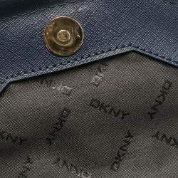 Pre Owned DKNY Navy Blue Saffiano Leather Envelope Flap Shoulder Bag