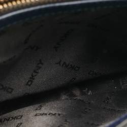 Pre Owned DKNY Navy Blue Saffiano Leather Envelope Flap Shoulder Bag