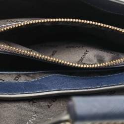 Pre Owned DKNY Navy Blue Saffiano Leather Envelope Flap Shoulder Bag