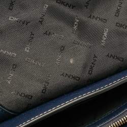 Pre Owned DKNY Navy Blue Saffiano Leather Envelope Flap Shoulder Bag