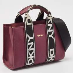 Pre Owned DKNY Burgundy Saffiano Leather Small Cassie Tote