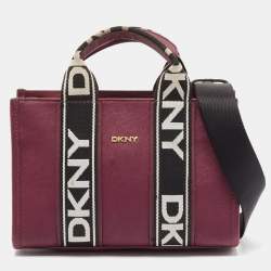 Pre Owned DKNY Burgundy Saffiano Leather Small Cassie Tote