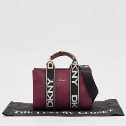 Pre Owned DKNY Burgundy Saffiano Leather Small Cassie Tote