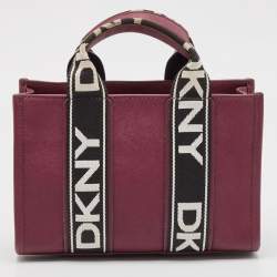Pre Owned DKNY Burgundy Saffiano Leather Small Cassie Tote