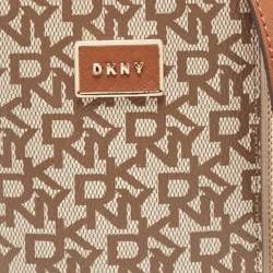 Dkny Brown/Beige Signature Coated Canvas and Leather Steffy Crossbody Bag