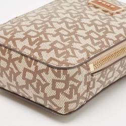 Dkny Brown/Beige Signature Coated Canvas and Leather Steffy Crossbody Bag