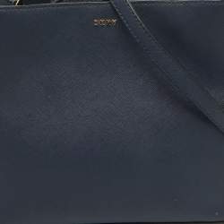 DKNY Navy Blue Saffiano Leather Bryant Park Bucket Bag