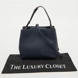 DKNY Navy Blue Saffiano Leather Bryant Park Bucket Bag