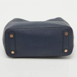 DKNY Navy Blue Saffiano Leather Bryant Park Bucket Bag