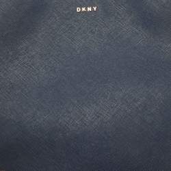 DKNY Navy Blue Saffiano Leather Bryant Park Bucket Bag