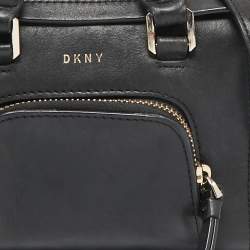 Dkny Black Leather Mini Front Pocket Crossbody Bag