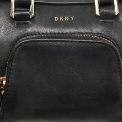 Dkny Black Leather Mini Front Pocket Crossbody Bag