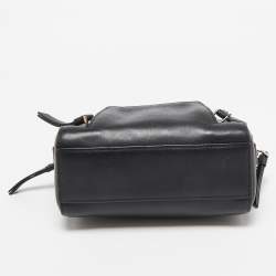 Dkny Black Leather Mini Front Pocket Crossbody Bag