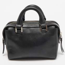 Dkny Black Leather Mini Front Pocket Crossbody Bag