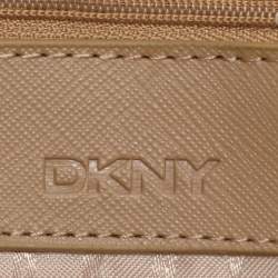 Pre Owned Dkny Yellow Quilted Leather Flap Shoulder Bag