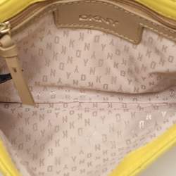Pre Owned Dkny Yellow Quilted Leather Flap Shoulder Bag