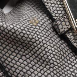 DKNY Grey Lizard Embossed Leather Satchel