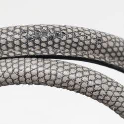 DKNY Grey Lizard Embossed Leather Satchel