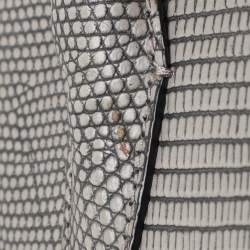 DKNY Grey Lizard Embossed Leather Satchel