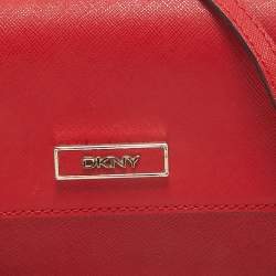Dkny Red Leather Mini Flap Crossbody Bag