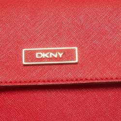 Dkny Red Leather Mini Flap Crossbody Bag