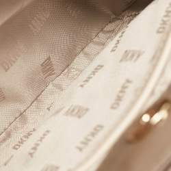 Pre Owned DKNY Taupe Signature Coated Canvas and Leather Satchel
