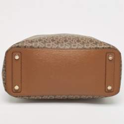 Pre Owned DKNY Brown Signature Coated Canvas Satchel